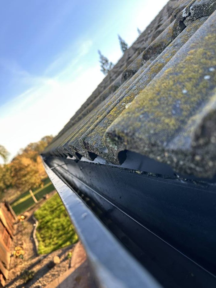 Gutter after pressure washing