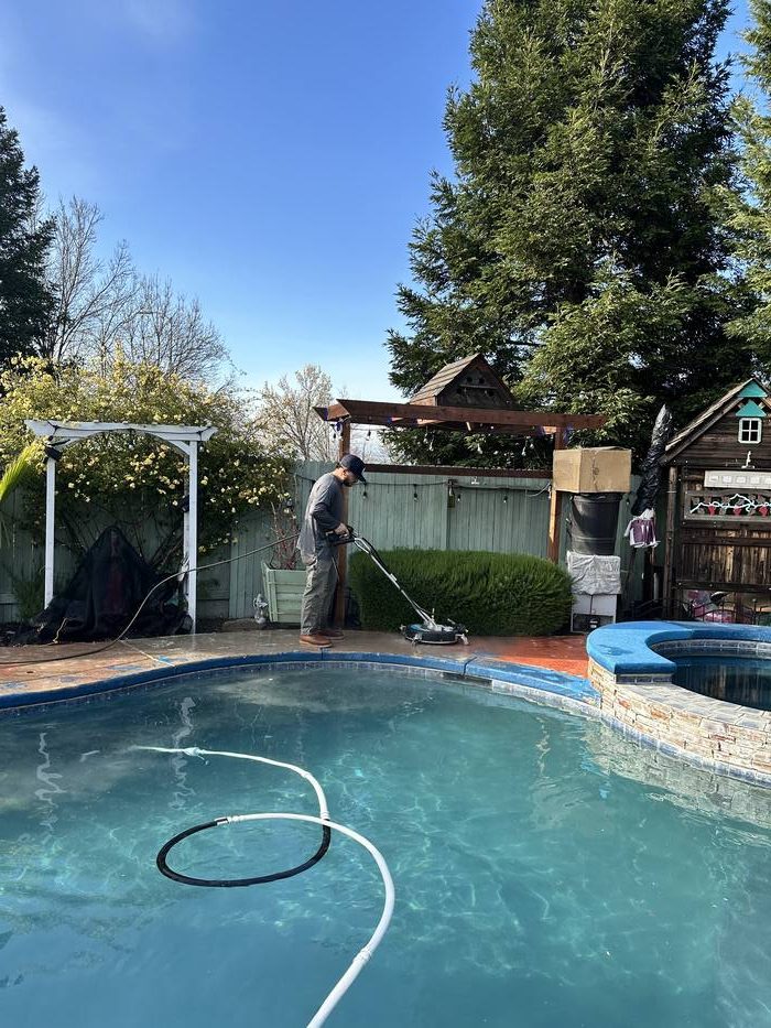 Pool deck cleaning